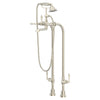 [D3510195C.144] Traditional Floor Mount Bathtub Filler with Hand Shower and Lever Handles - Polished Chrome