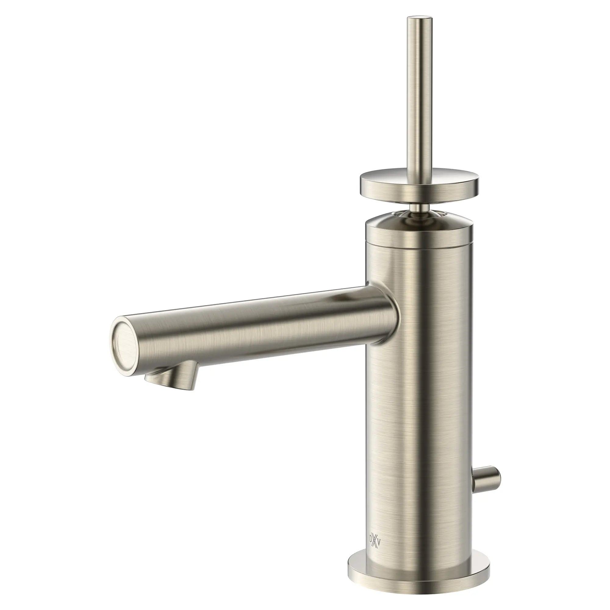 Robinet de lavabo à monocommande Percy avec indicateurs rouge et bleu sur la poignée en tige // NICKEL BROSSÉ // 151816_D35105100RB.144_1_0_CDNwebp.webp