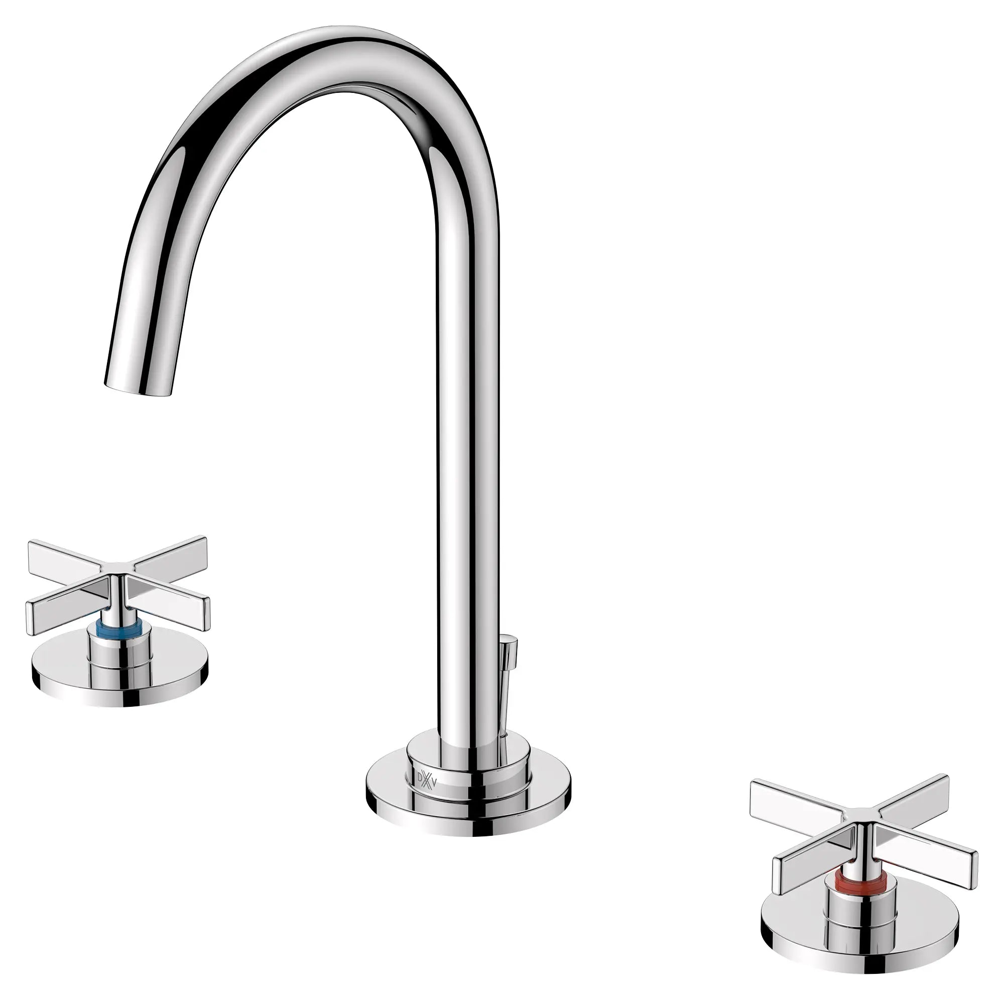 Robinet de lavabo espacé à 2 poignées Percy avec Indicateurs rouge et bleu sur les poignées en croix // CHROME POLI // 151817_D35105840RB.100_1_0_CDNwebp.webp