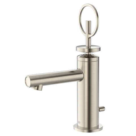 Robinet de lavabo à monocommande Percy avec indicateurs rouge et bleu sur la poignée en boucle