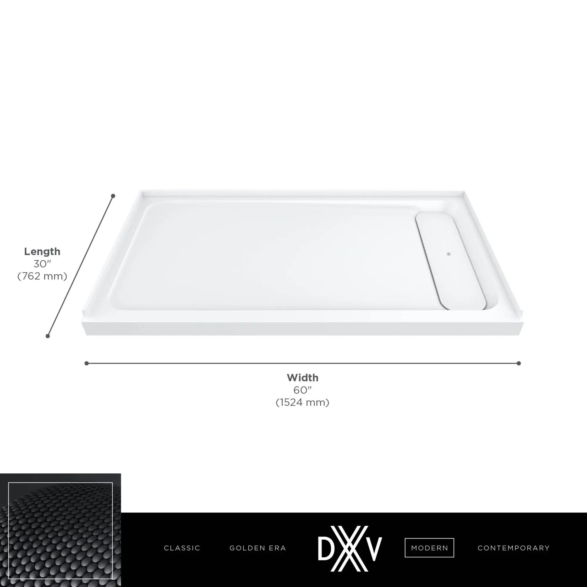 D16030STR.417-DXV MODULUS SHOWER BASE 60X 30IN, RIGHT // MERINO WHITE // 153740_DXV_Shower_Base_60x30_D16030STL_D16030STR_3_0_CDNwebp.webp