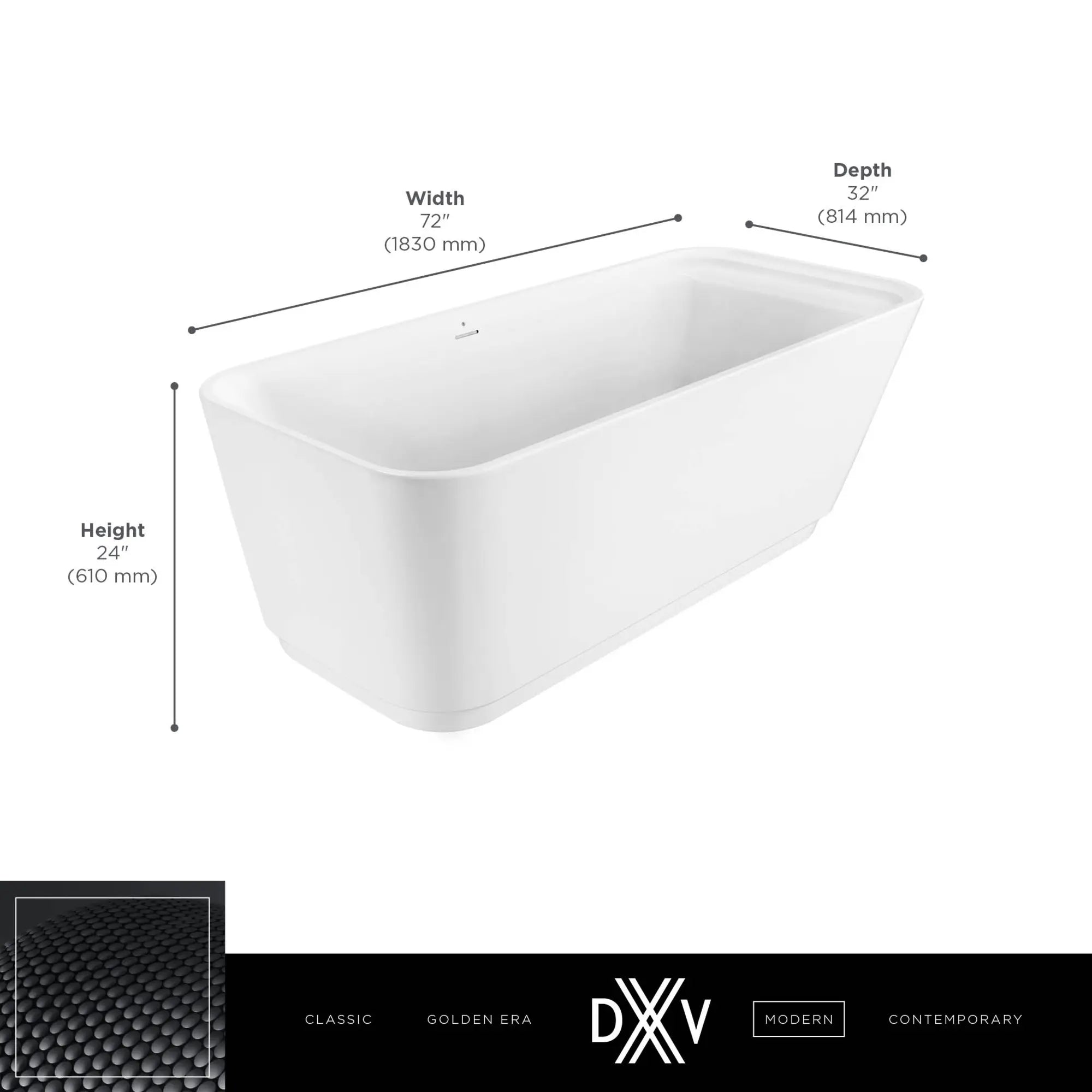 Baignoire autoportante DXV Modulus 72 x 32 po // CANVAS WHITE // 153745_DXV_Freestanding_Tub_D12031000_2_CDNwebp.webp