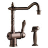 [D35402001.110] Victorian Single Handle Kitchen Faucet with Side Spray and Lever Handle - Polished Chrome