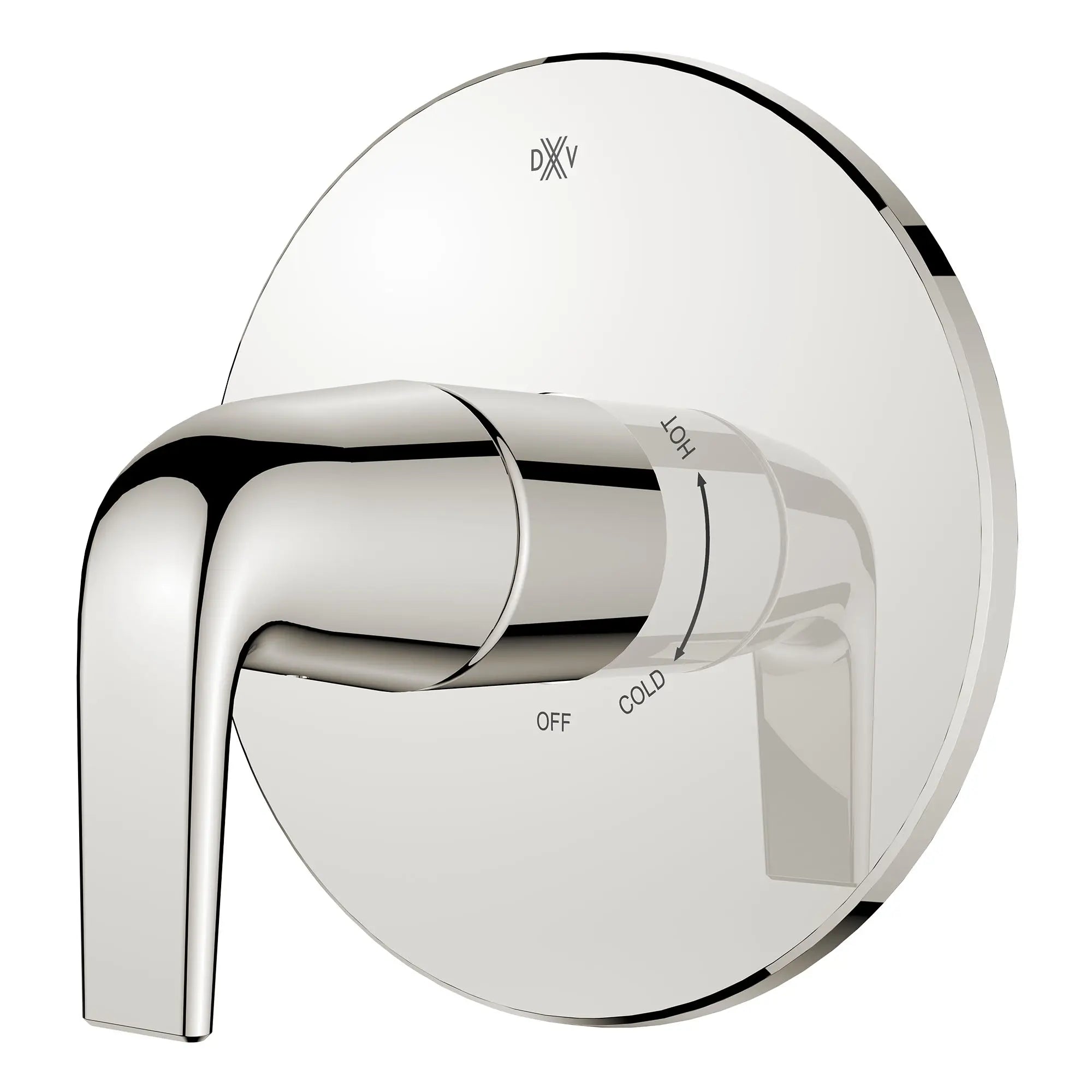 Garniture pour robinet à pression équilibrée DXV Modulus avec poignées à levier // PLATINUM NICKEL // 159622_DXVModulus_SiloLeft_D35120F00.150_0001_Feb2023_CDNwebp.webp