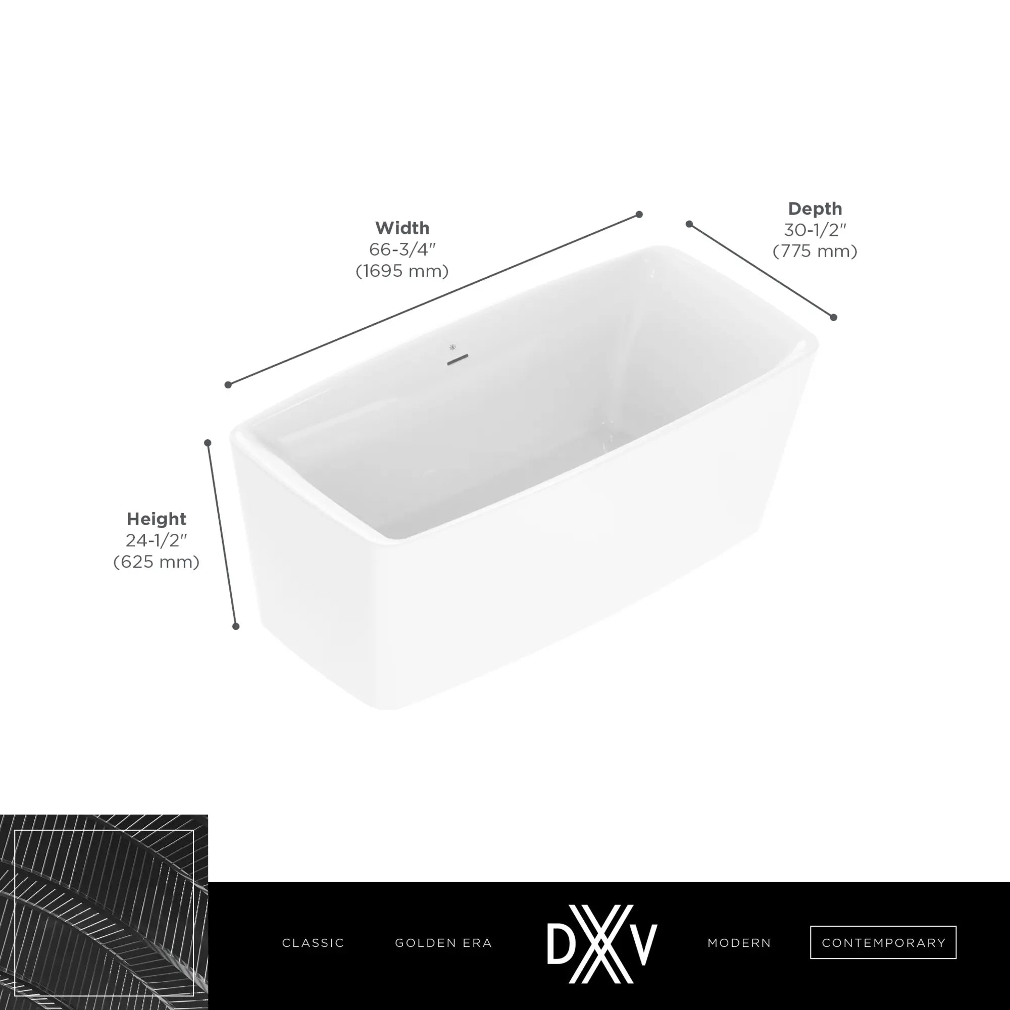 D12045004.415-EQUILITY 66" X 30" SLIM FST - CWH // CANVAS WHITE // 159638_DXV_Equility_Tubs_D12045004_Info_2_0_CDNwebp.webp