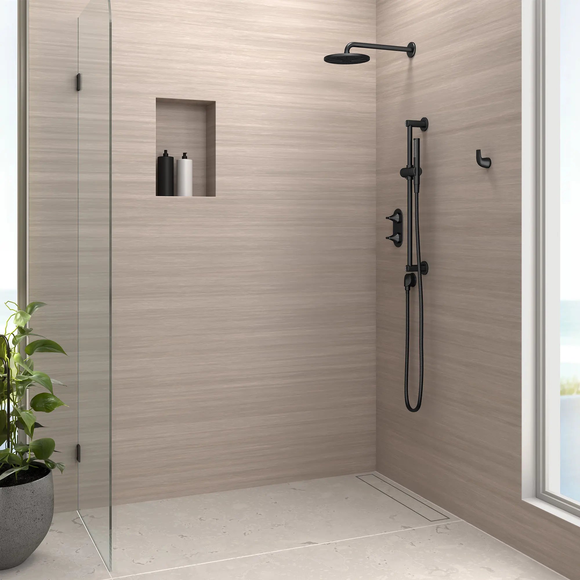 Porte-peignoir DXV Modulus // NOIR MAT // 159647_Modulus_Environment_D35700317.243_D35120770.243_D35120210.243_D35120780.243_D35120527.243_0001_Mar2023_CDNwebp.webp