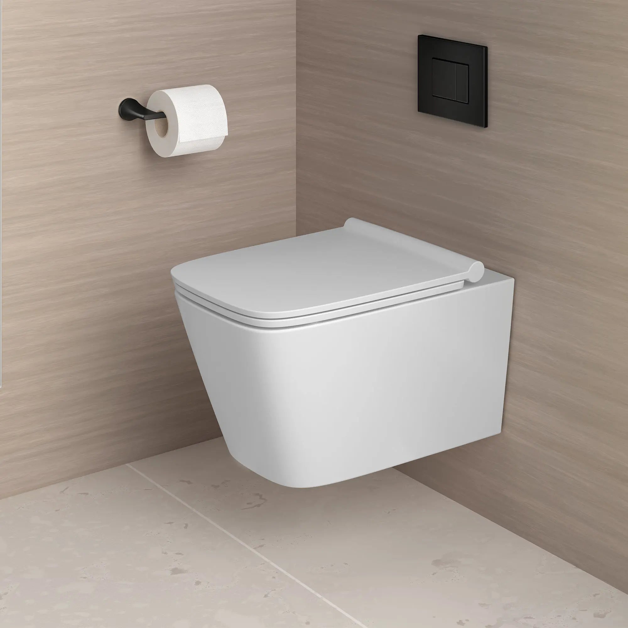 Porte-papier hygiénique DXV Modulus // NOIR MAT // 159653_Modulus_Environment_D23040A000.415_D28015000.243_D35120230.243_0001_Mar2023_0_CDNwebp.webp