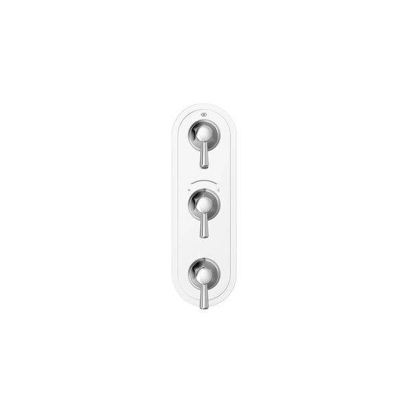 Fitzgerald 3-Handle Thermostatic Valve Trim Only with Lever Handles // POLISHED CHROME // 159656_Fitzgerald_SiloFront_D35160537.100_0001_Apr2023_CDNwebp.webp