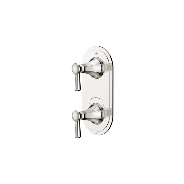 Fitzgerald 2-Handle Thermostatic Valve Trim Only with Lever Handles // PLATINUM NICKEL // 159657_Fitzgerald_SiloLeft_D35160527.150_0001_Apr2023_CDNwebp.webp