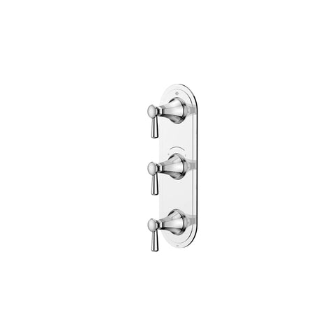 Garniture pour robinet thermostatique à trois poignées Fitzgerald avec poignées à levier