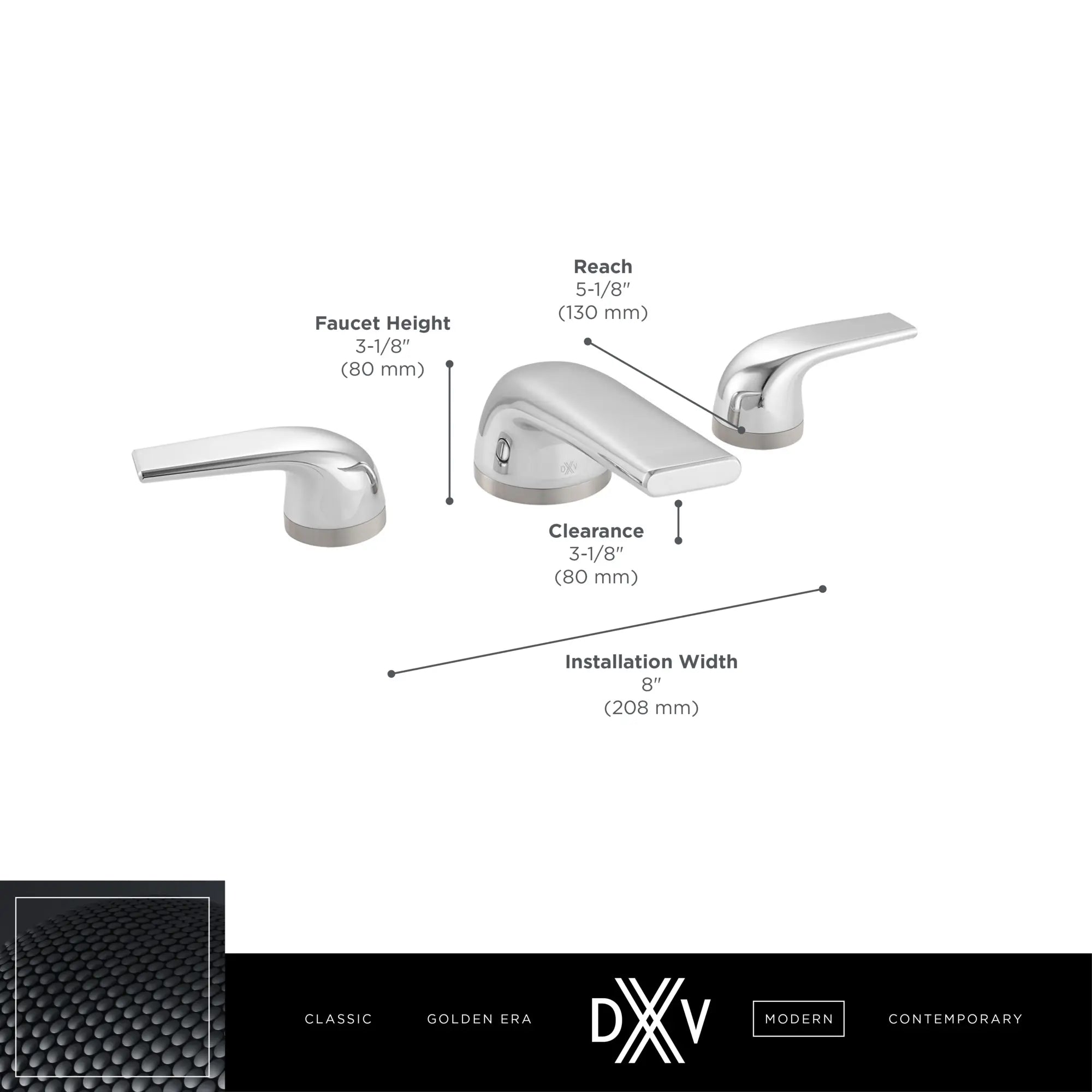 Robinet de lavabo espacé à 2 poignées DXV Modulus avec poignées à levier // NOIR MAT // 159681_DXV_Modulus_Widespread_Faucets_D35120802_2_CDNwebp.webp
