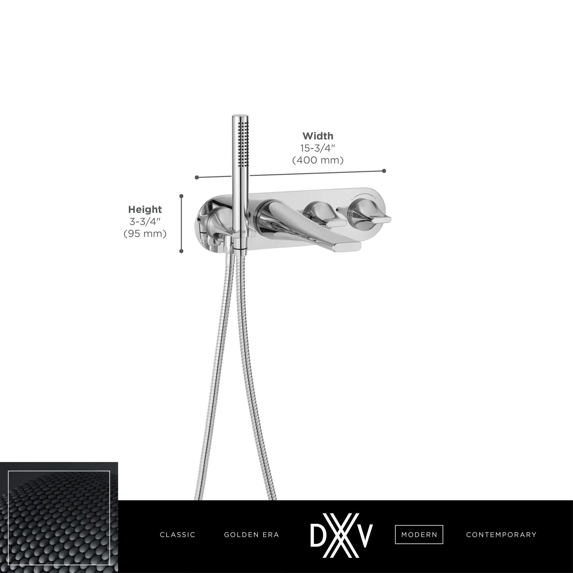 Robinet de bain mural à 2 poignées DXV Modulus avec à douchette // NOIR MAT // 159686_DXV_Modulus_Wall_Mount_Tub_Filler_D35120981_2_0_CDNwebp.webp