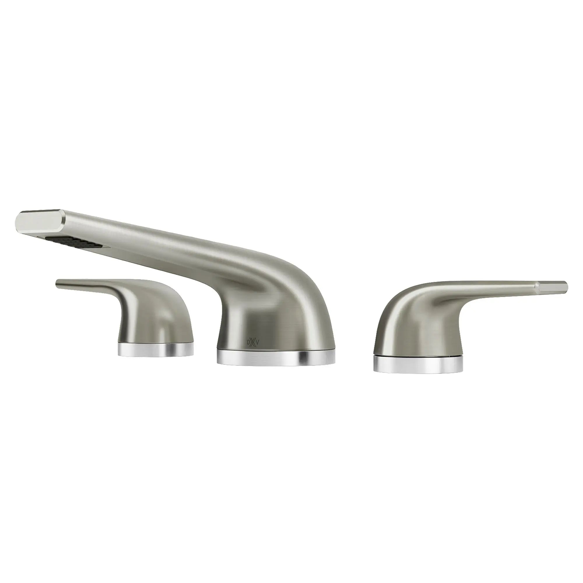 Robinet de lavabo espacé à 2 poignées DXV Modulus avec poignées à levier // NICKEL BROSSÉ // 159891_D35120802144_1_CDNwebp.webp
