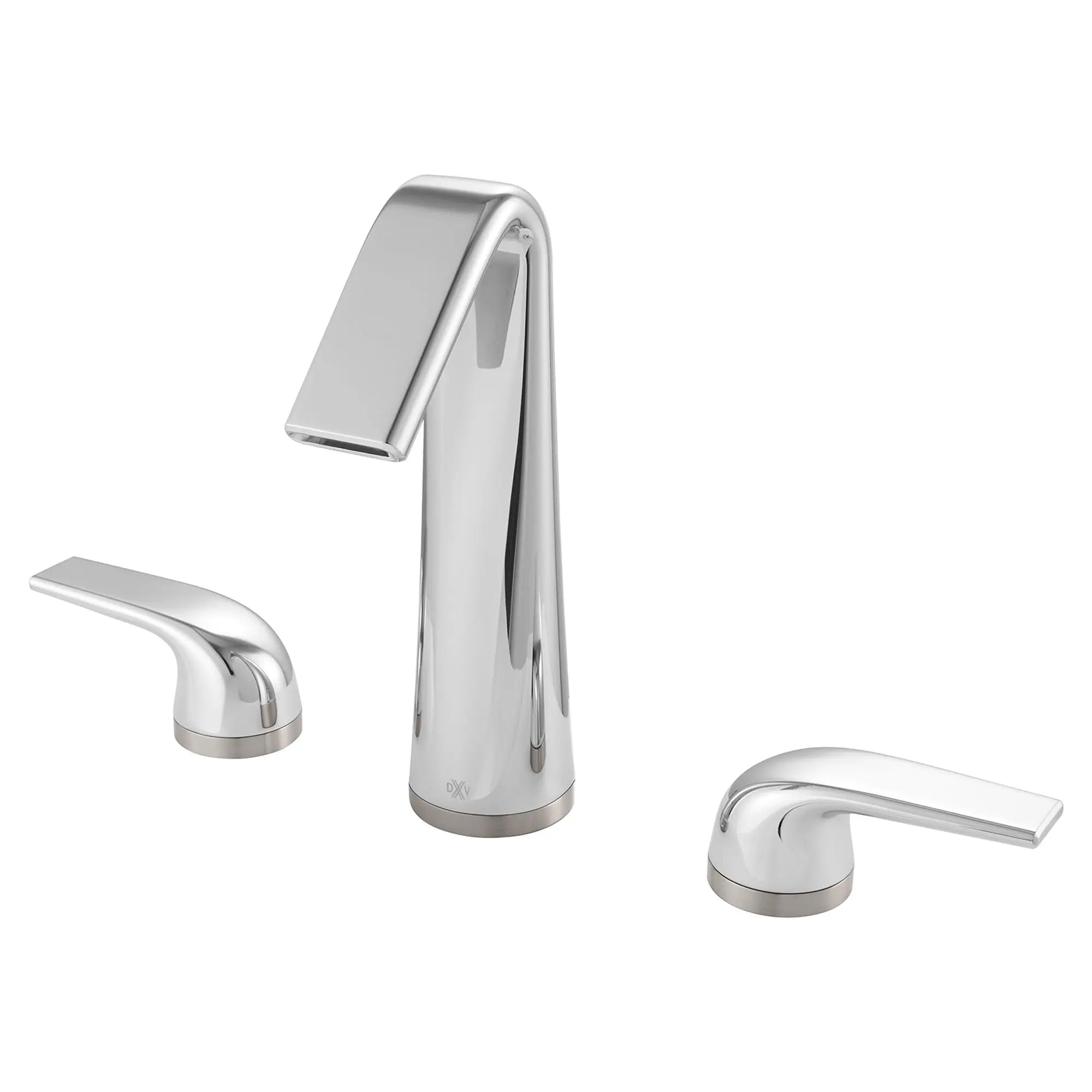 Robinet bec arqué de lavabo espacé à 2 poignées DXV Modulus avec poignées à levier // CHROME POLI // 159892_D35120822100_1_CDNwebp.webp