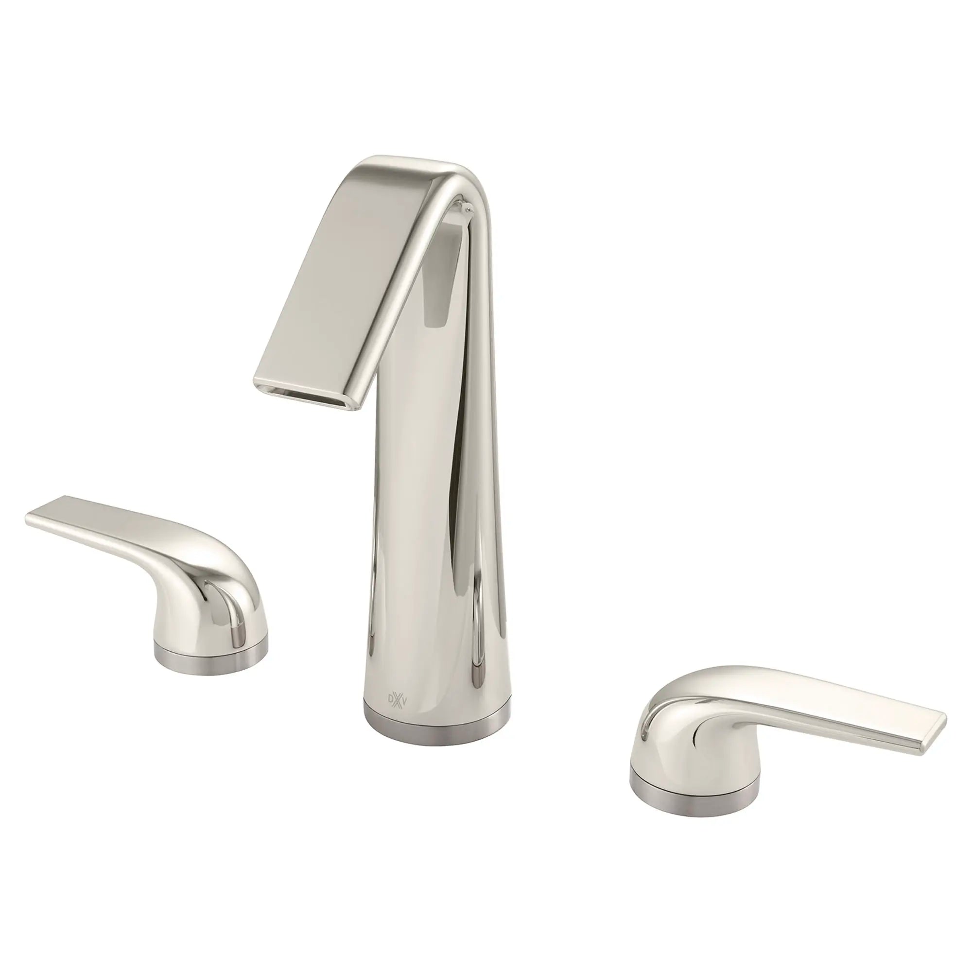 Robinet bec arqué de lavabo espacé à 2 poignées DXV Modulus avec poignées à levier // PLATINUM NICKEL // 159893_D35120822150_1_CDNwebp.webp