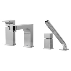 [D3510990C.100] Equility® Single Handle Deck Mount Bathtub Faucet with Hand Shower and Lever Handle - Polished Chrome