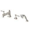 [D35160900.144] Fitzgerald 2-Handle Deck Mount Bathtub Faucet with Hand Shower and Lever Handles - Polished Chrome