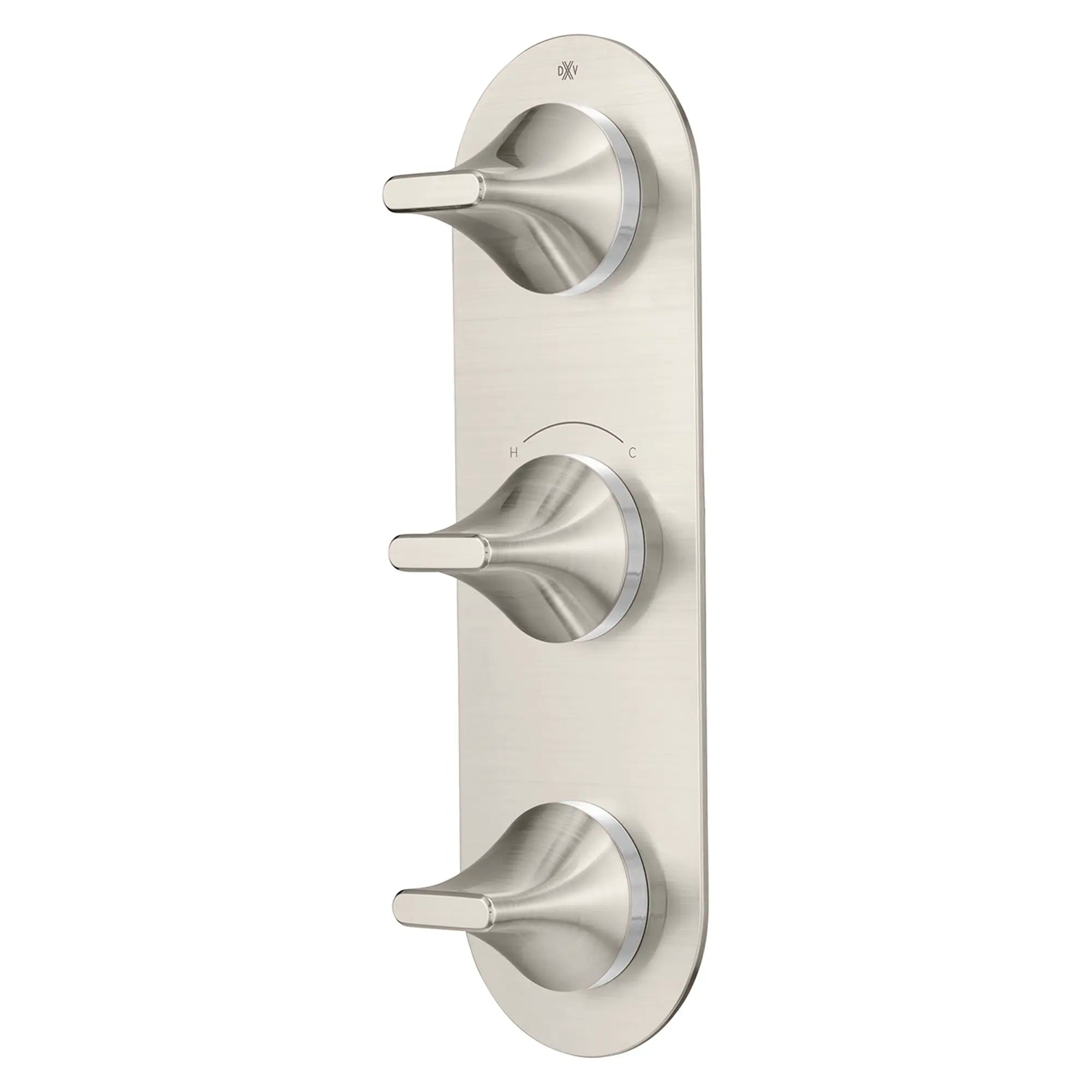 Garniture pour robinet thermostatique à trois poignées DXV Modulus // NICKEL BROSSÉ // 160102_D35120537144_3_CDNwebp.webp