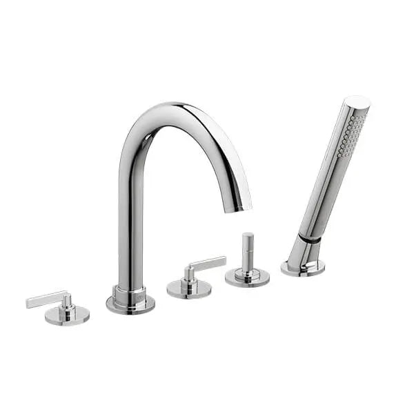 Robinet de bain romain à 2 poignées Percy avec à douchette et poignées à levier // CHROME POLI // 160128_D3510590C.100_CDNwebp.webp