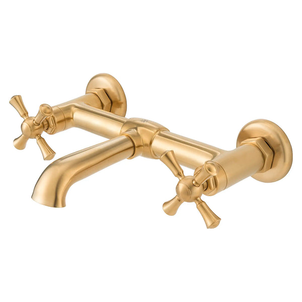 [D35155470.427] Oak Hill® 2-Handle Wall Mount Bathroom Faucet with Cross Handles - Polished Chrome