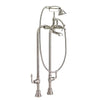 [D3510296C.150] Transitional Floor Mount Bathtub Filler with Hand Shower and Cross Handles - Polished Chrome