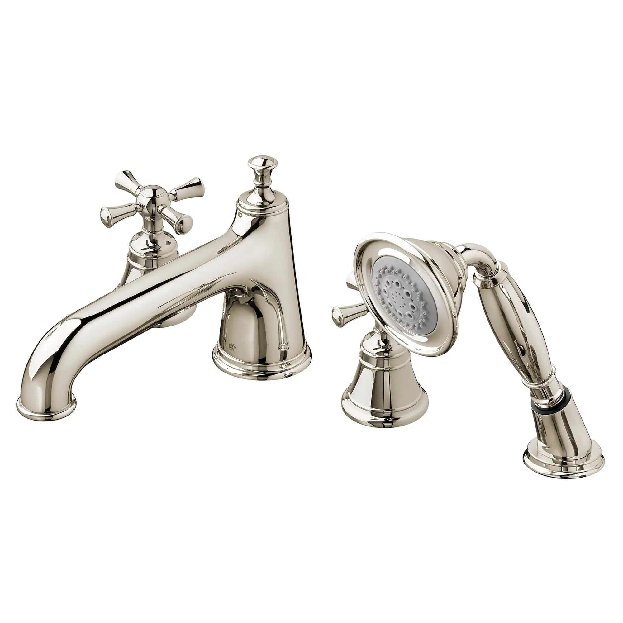 Robinet de bain romain à 2 poignées Randall avec à douchette et poignées en croix // PLATINUM NICKEL // 160192_D35102940150_1_CDNwebp.webp