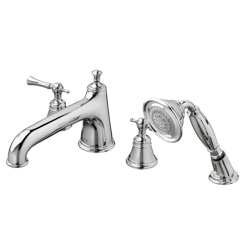 Robinet de bain romain à 2 poignées Randall avec à douchette et poignées à levier