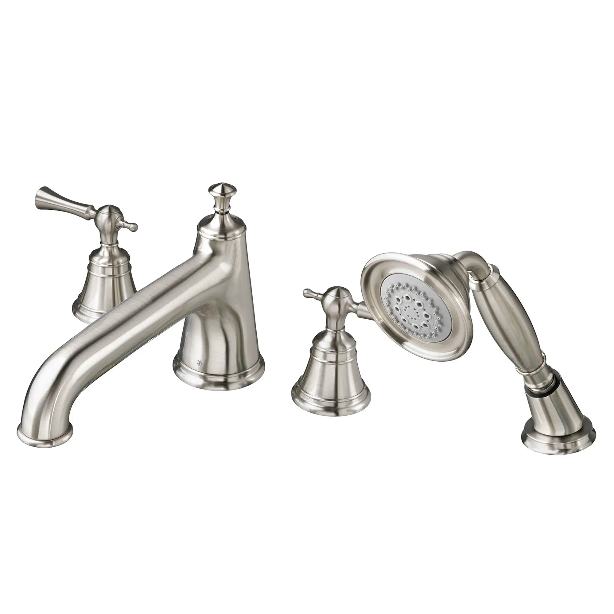 Robinet de bain romain à 2 poignées Randall avec à douchette et poignées à levier // NICKEL BROSSÉ // 160196_D35102900144_1_0_CDNwebp.webp