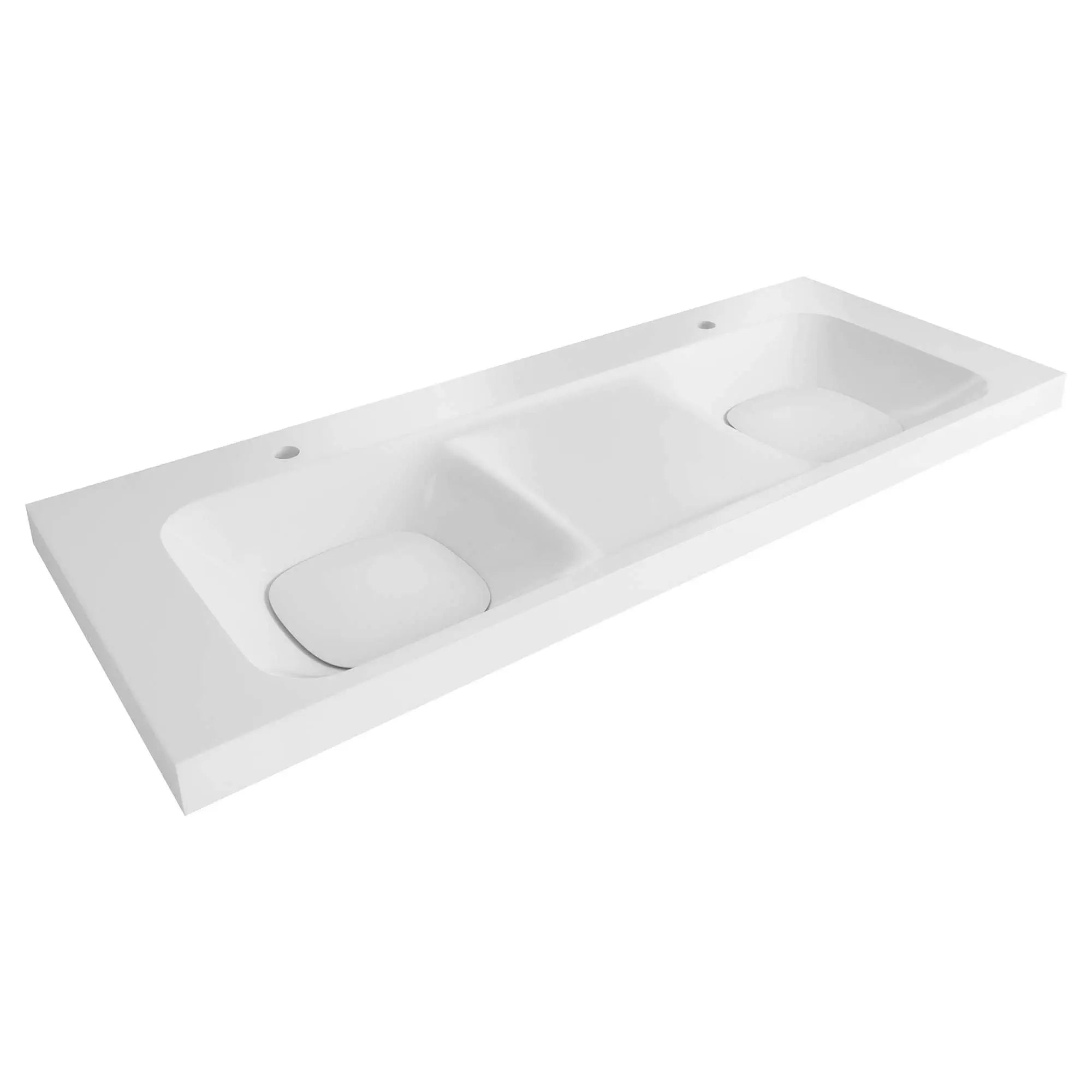 Lavabo double de 55 po DXV Modulus - Deux lavabos monotrou // CANVAS WHITE // 160282_D21060055012.415_1_0_CDNwebp.webp