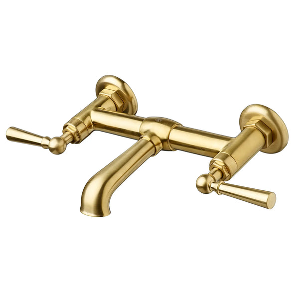[D3515545C.427] Oak Hill® 2-Handle Wall Mount Bathroom Faucet with Lever Handles - Polished Chrome