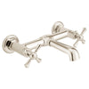 [D35155470.150] Oak Hill® 2-Handle Wall Mount Bathroom Faucet with Cross Handles - Polished Chrome