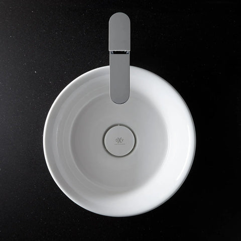 Robinet de lavabo vasque monotrou à poignée unique Equility avec indicateurs rouge et bleu sur la poignée
