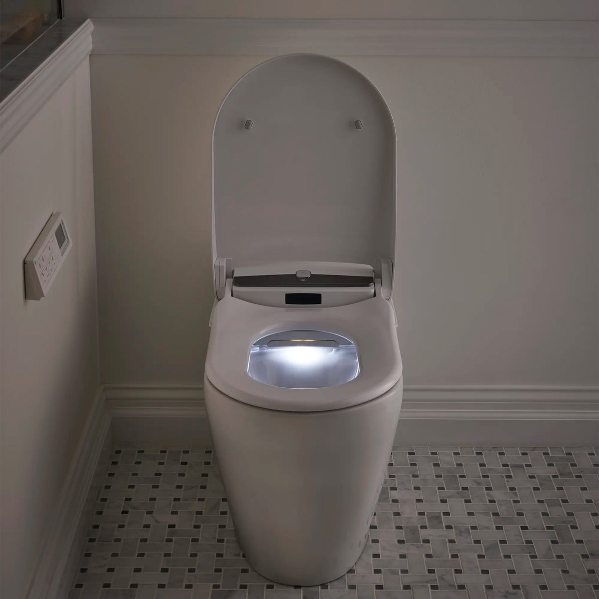 Toilette avec bidet électronique intégré AT200 LS Spalet // CANVAS WHITE // 289917_B-D29030CS416415_Open_NightLight_0_CDNwebp.webp