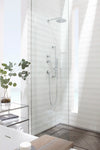 DXV® Modulus Single Function 7.5 in. Round Showerhead // POLISHED CHROME // 39748_Shot1_Shower_LauraMuller_CDNwebp.webp
