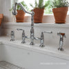 [D35402250.100] Victorian 2-Handle Widespread Bridge Kitchen Faucet with Side Spray and Lever Handles - Polished Chrome