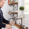 [D35402250.110] Victorian 2-Handle Widespread Bridge Kitchen Faucet with Side Spray and Lever Handles - Polished Chrome