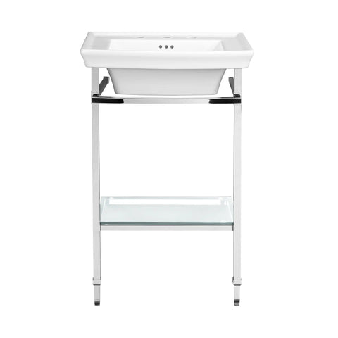 Console de 24 po Wyatt avec étagère en verre