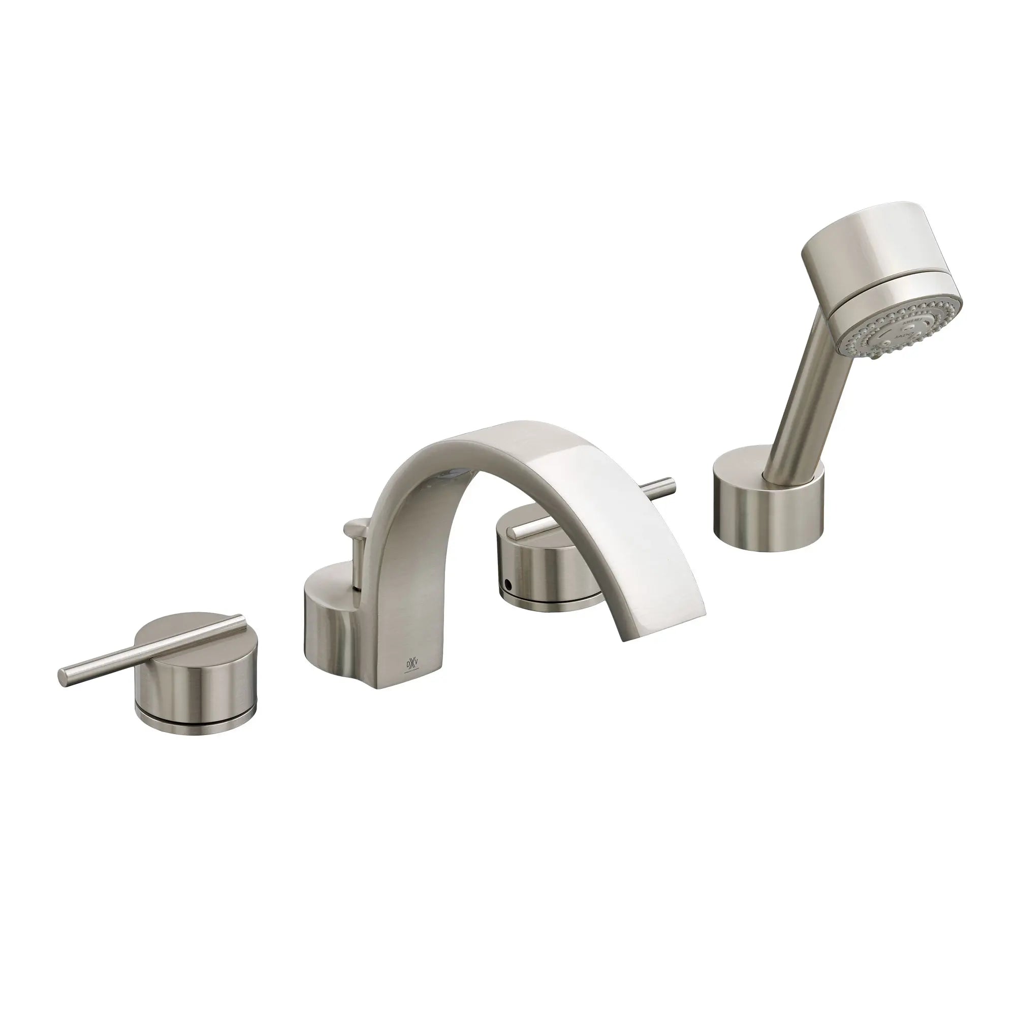 Robinet de bain romain à 2 poignées Rem avec à douchette // NICKEL BROSSÉ // 41422_D35100900144_0_CDNwebp.webp