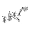 [D3510294C.100] Randall 2-Handle Deck Mount Bathtub Faucet with Hand Shower and Cross Handles - Polished Chrome