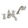 [D3510294C.144] Randall 2-Handle Deck Mount Bathtub Faucet with Hand Shower and Cross Handles - Polished Chrome