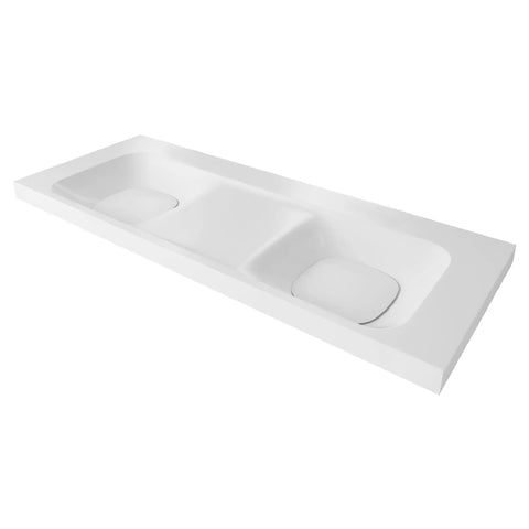 Lavabo double de 55 po DXV Modulus - sans trou 
