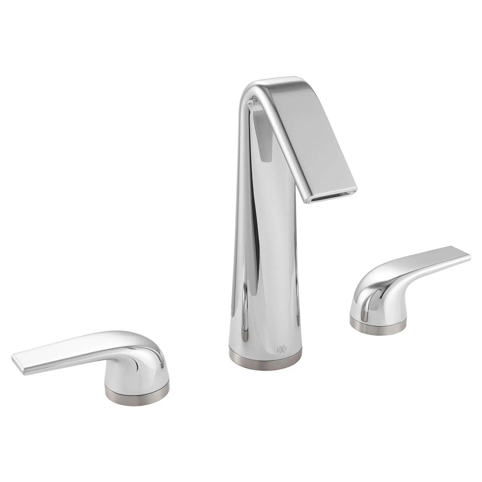 Robinet bec arqué de lavabo espacé à 2 poignées DXV Modulus avec poignées à levier // CHROME POLI // 42060_D35120822100_CDNwebp.webp