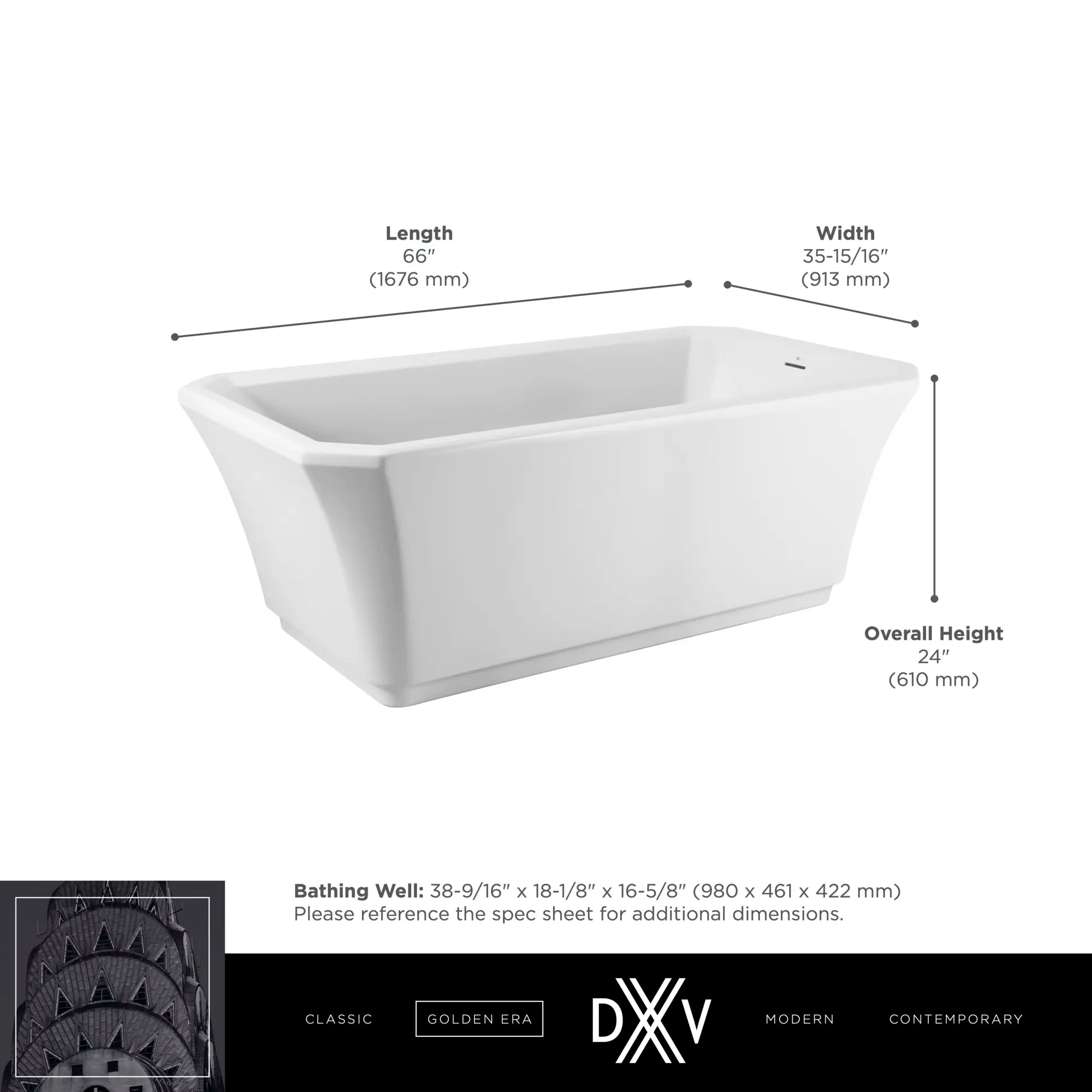 Baignoire autoportante Belshire 66 x 36 po // CANVAS WHITE // 68251_2020_DXV_FreestandingTub_D12040004.415_2_CDNwebp.webp