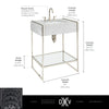 Belshire® 30 in. Console Legs with Glass Shelf // PLATINUM NICKEL // 68254_DXV_Belshire_Console_D21065000_Info_2_CDNwebp.webp