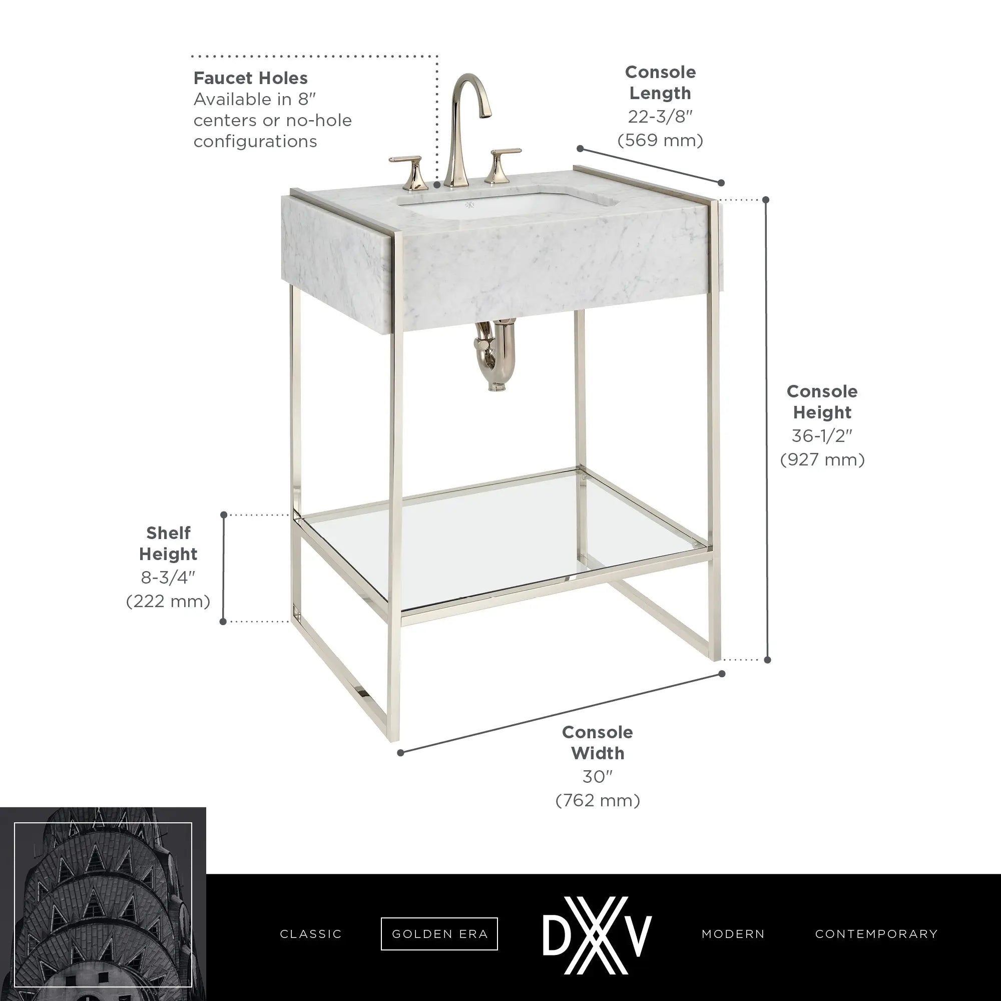 Console de 30 po Belshire // PLATINUM NICKEL // 68254_DXV_Belshire_Console_D21065000_Info_2_CDNwebp.webp