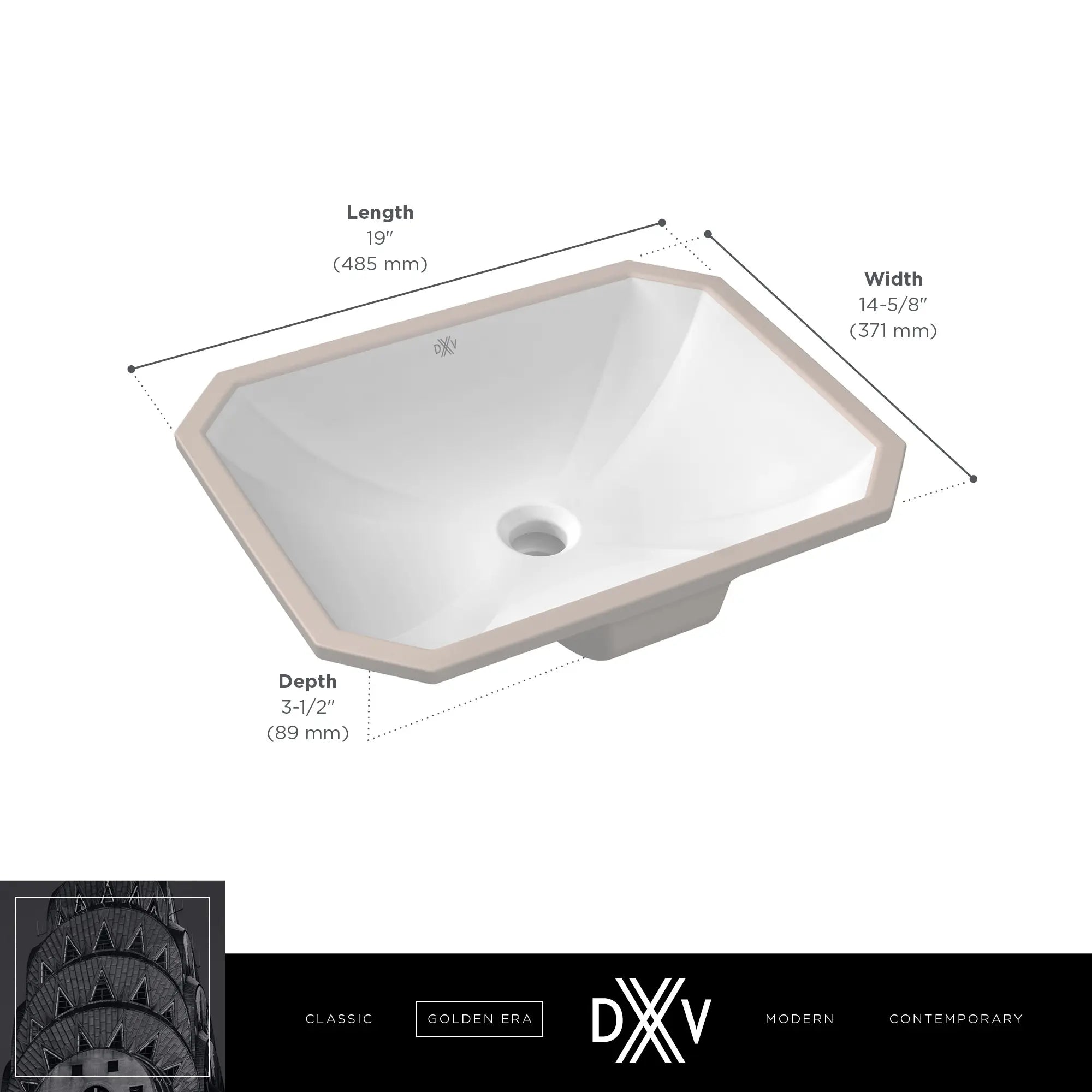 Lavabo sous comptoir Belshire // CANVAS WHITE // 68255_DXV_Belshire_Undermount_Sink_D20205000_Info_2_CDNwebp.webp