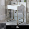 [D21065000.150] Belshire® 30 in. Console Legs with Glass Shelf - Platinum Nickel