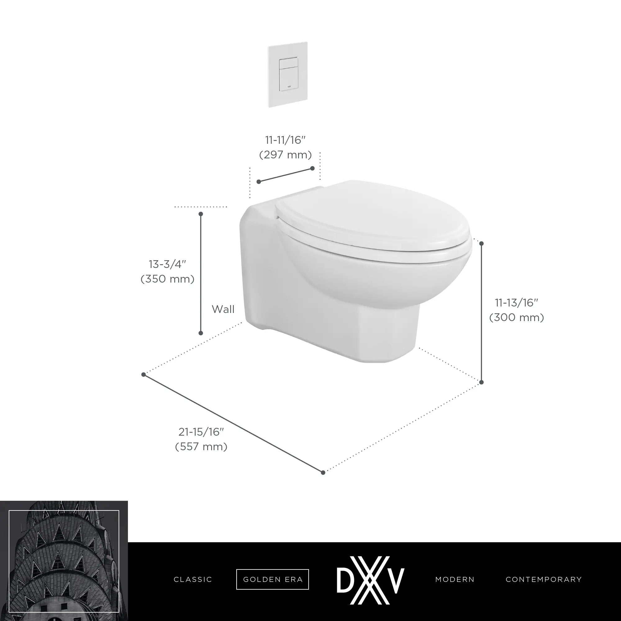 Toilette Belshire murale à chasse double avec siège // CANVAS WHITE // 68272_DXV_Belshire_Wall_Mounted_Toilet_D23050A000_Info_2_CDNwebp.webp