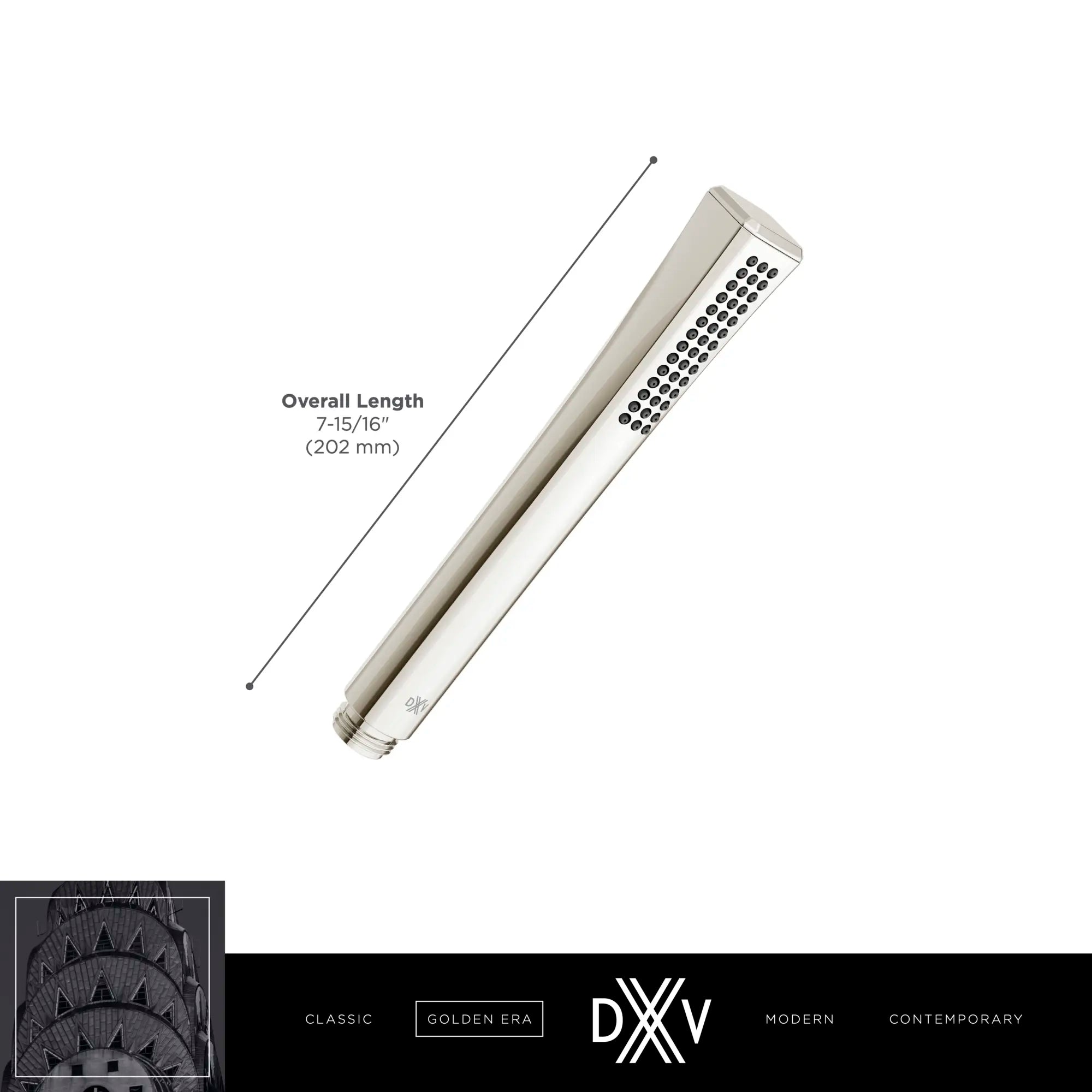 Douchette à fonction simple Traditionnel // CHROME POLI // 68285_2020_DXV_Hand_Shower_D35170781_2_CDNwebp.webp