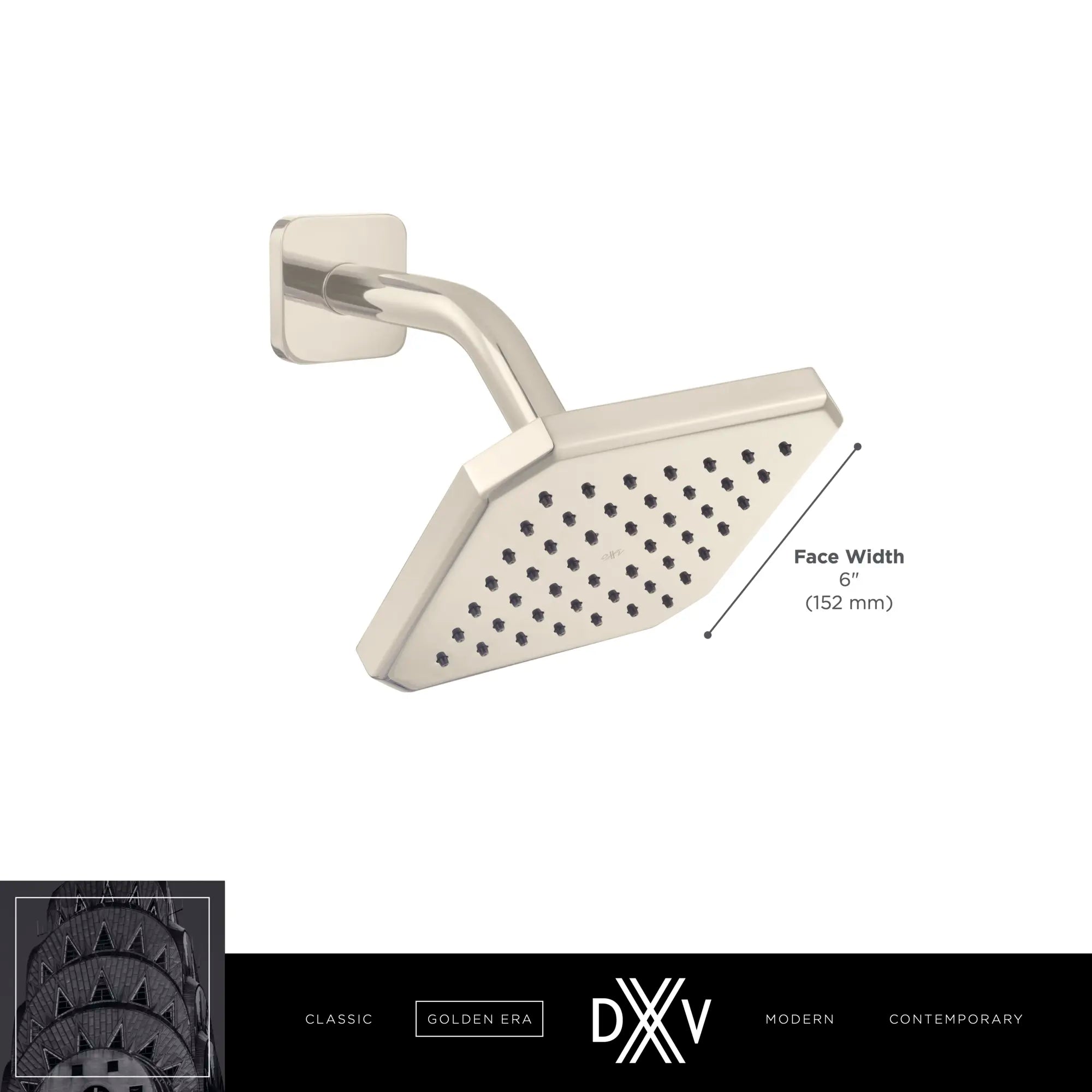 Pomme de douche de 6 po Belshire // CHROME POLI // 68289_2020_DXV_Showerhead_D35170106_2_CDNwebp.webp